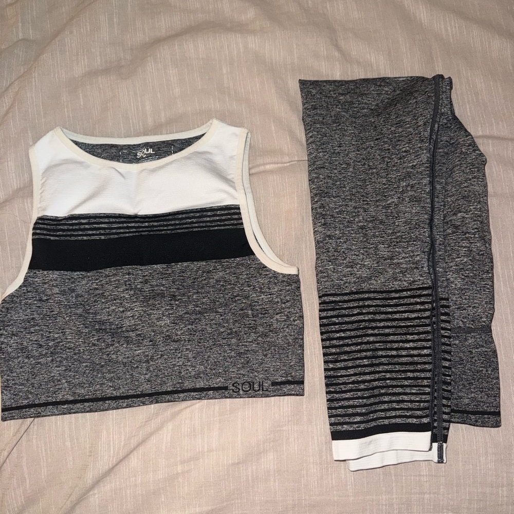 SoulCycle Gray and Black Activewear Set